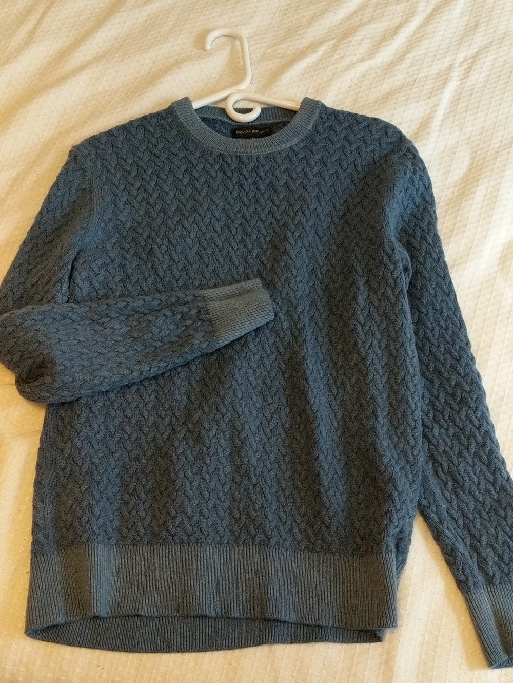 Banana Republic Men’s Cable Knit 70% Merino 30% Cashmere Sweater Crew Neck